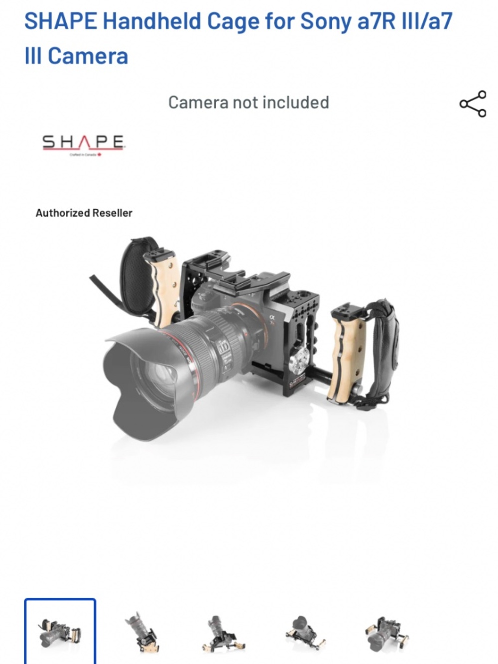 SHAPE Handheld Cage for Sony a7R III/a7 III Camera